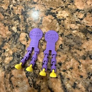 Purple and Yellow Cart Keeper Clips